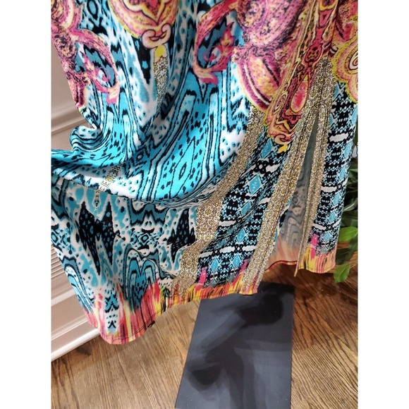 Prelude Women Multicolor Polyester Round Neck Sleeveless Long Maxi Dress Size L - Picture 5 of 11